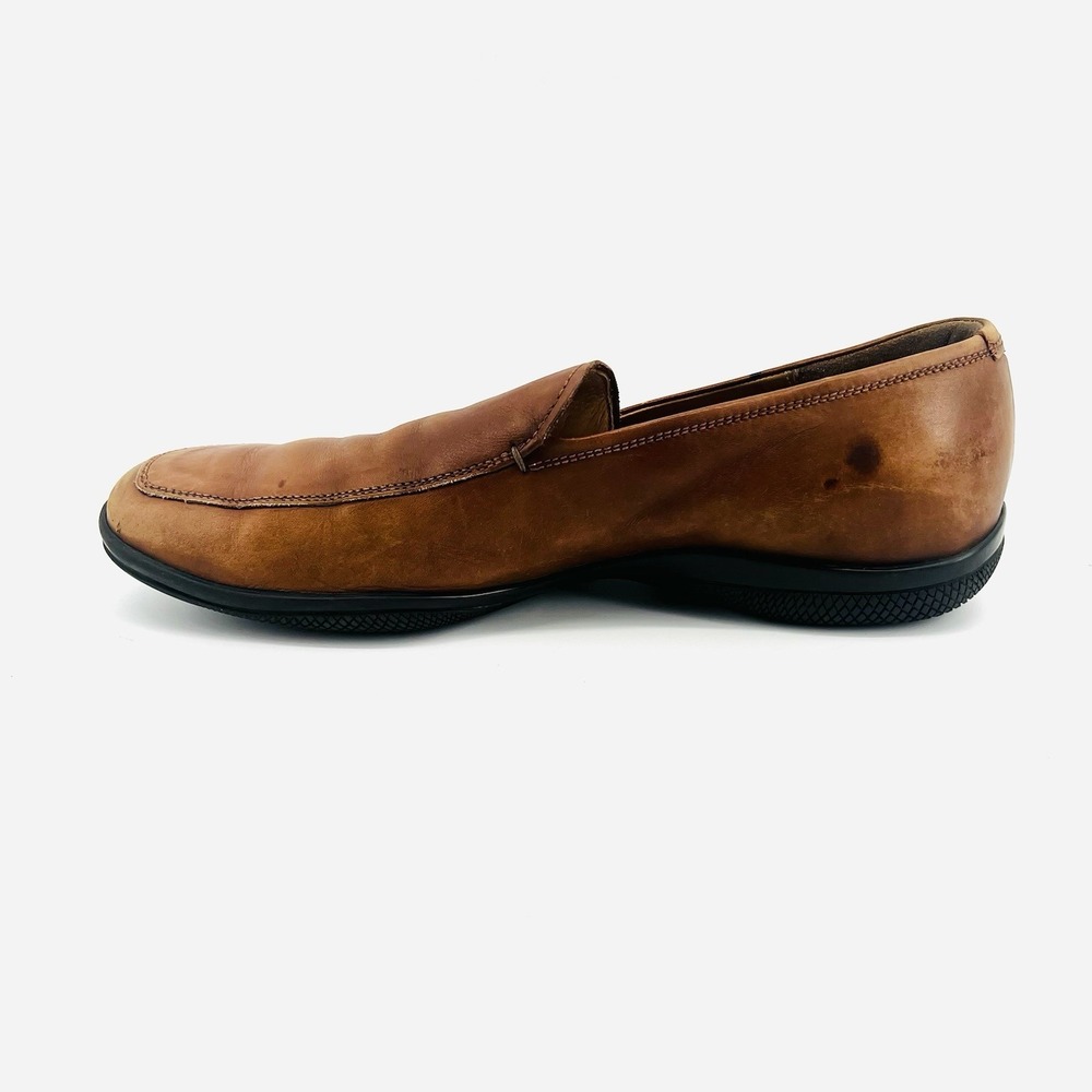 Prada Men's Brown Leather‎ Loafers Shoes Size 7.5 Y2K Era Rubber Sole Italy - Picture 11 of 16